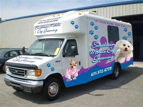The all white walls and ceiling with accents of . . Pet grooming van for sale near california